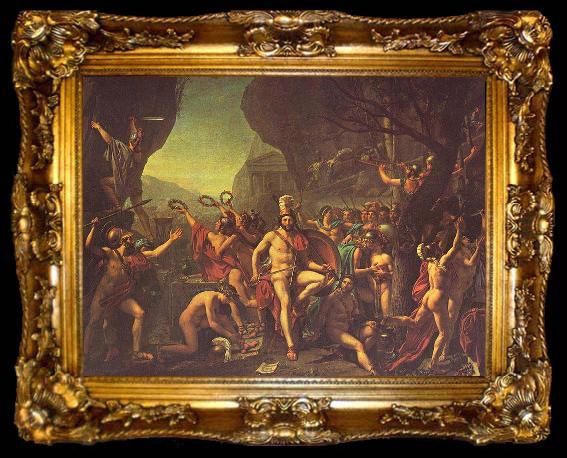 framed  Jacques-Louis David Leonidas at Thermopylae, ta009-2